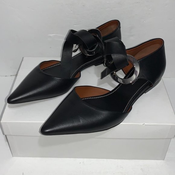Proenza Schouler Grommet D'orsay Flats in Black - Picture 3 of 9